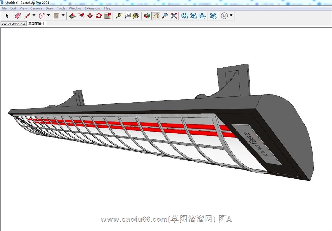 长条状灯具的SU模型