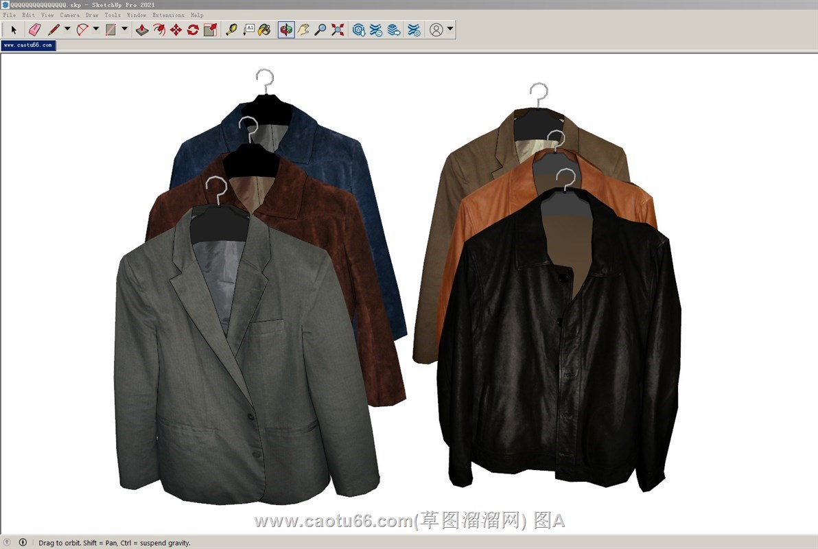 男装衣服皮夹克西服的SU模型