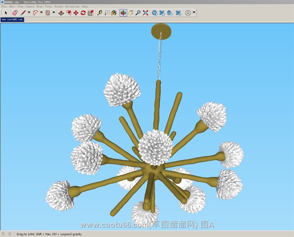 松果造型吊灯的SU模型