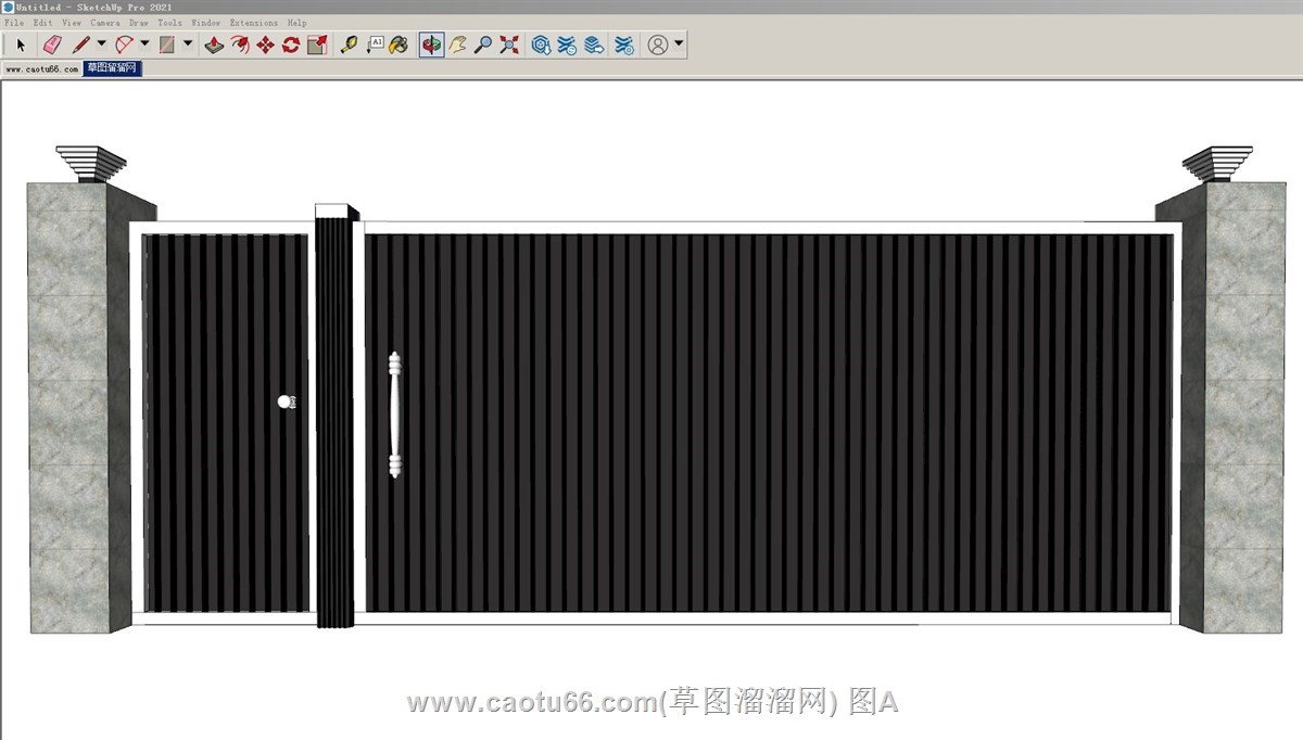 简约院门的SU模型