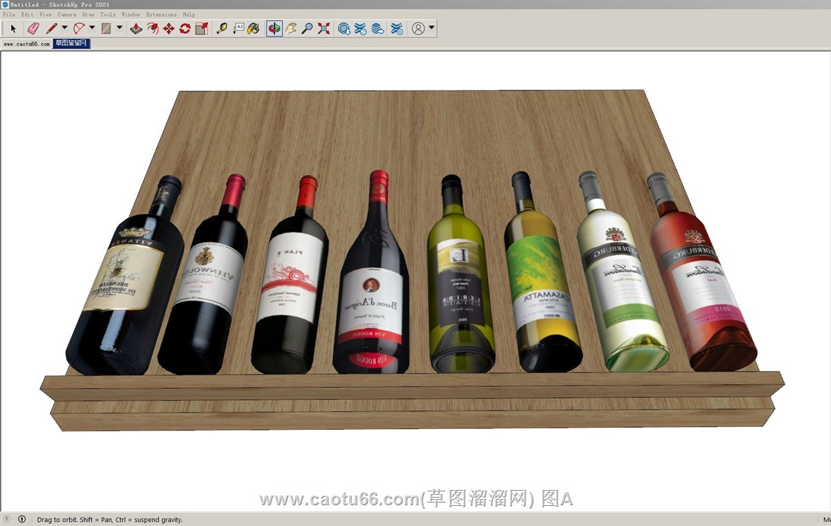 红酒酒瓶的SU模型