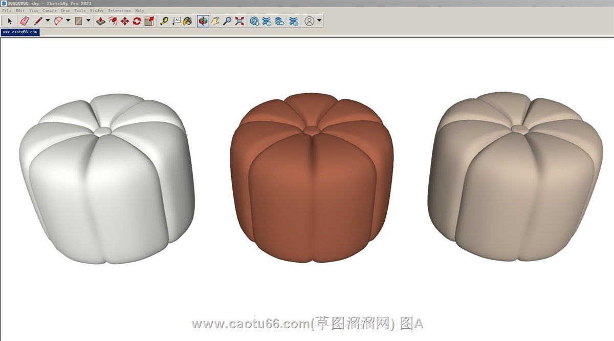 南瓜造型坐墩坐凳的SU模型
