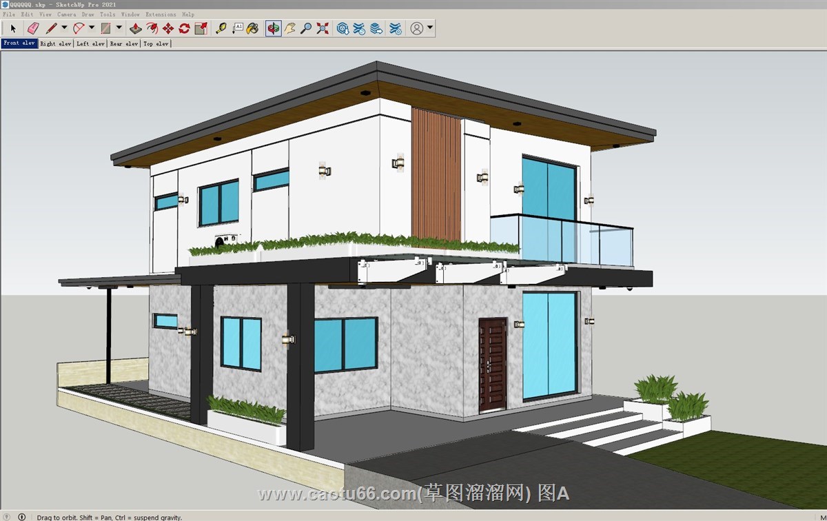 两层住宅别墅的SU模型