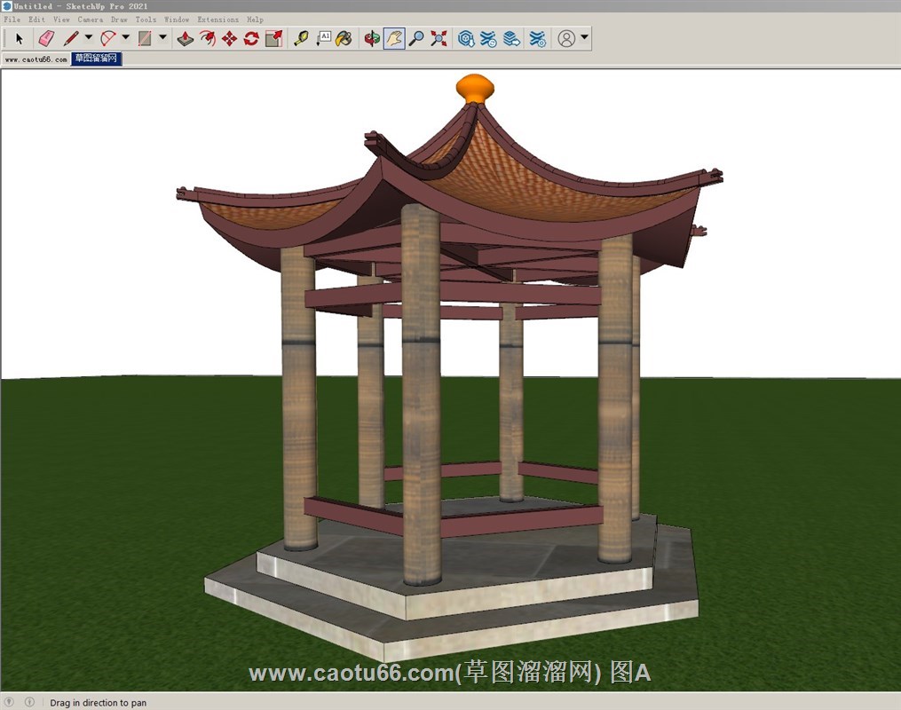六角亭子凉亭的sketchup模型