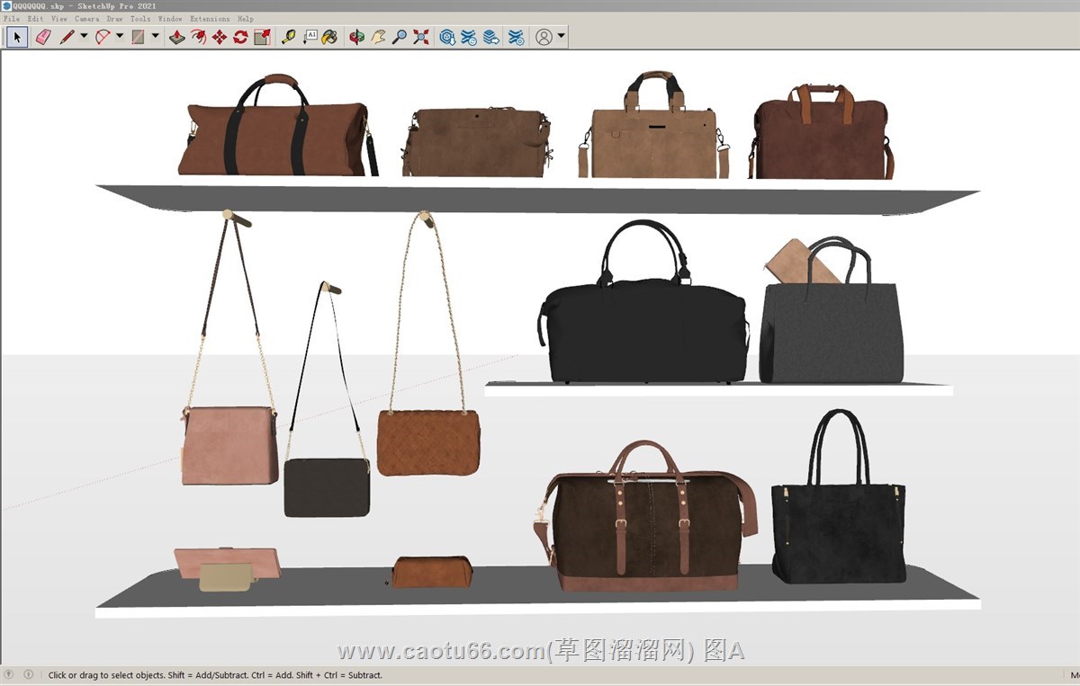 女包手提包的sketchup模型