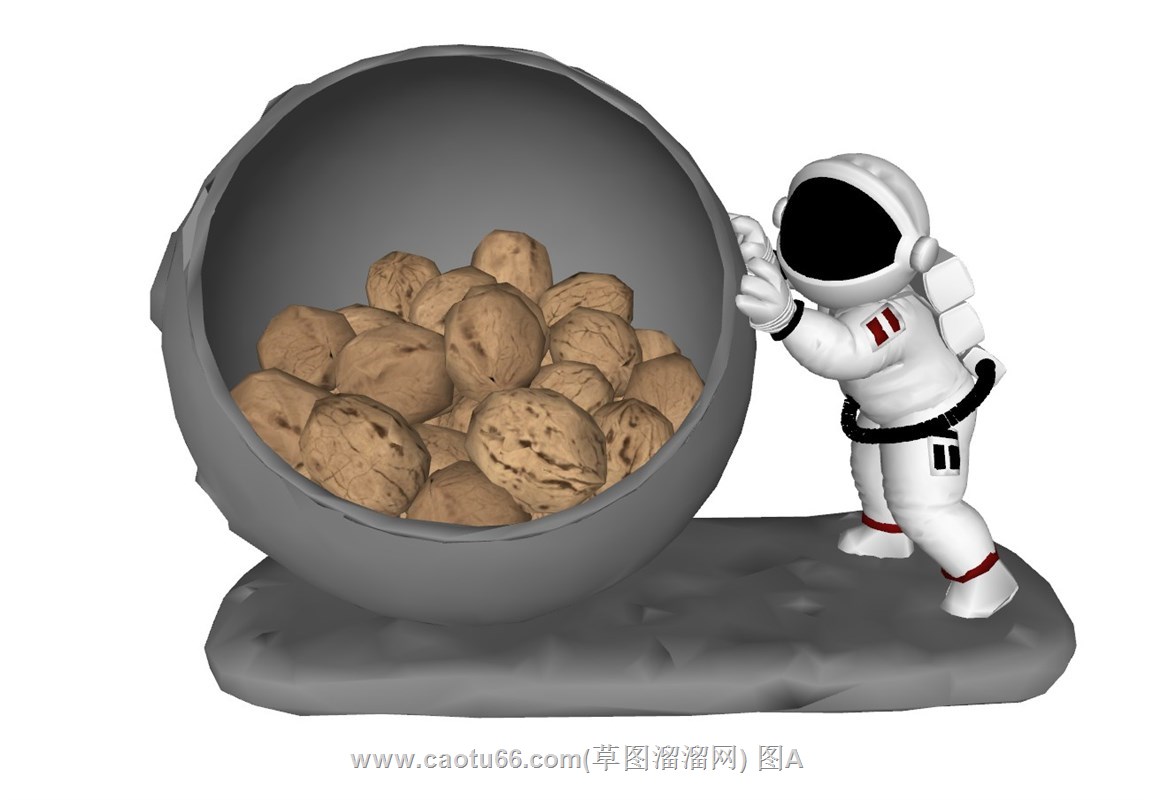 太空人宇航员摆件的sketchup模型