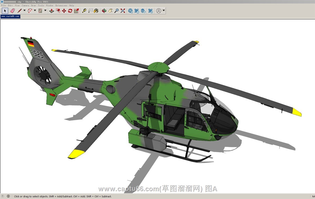 直升机飞机的sketchup模型