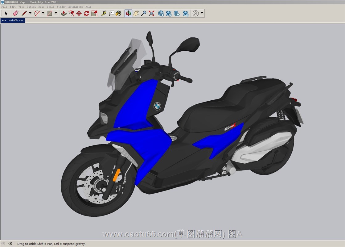 宝马C400X摩托车的sketchup模型