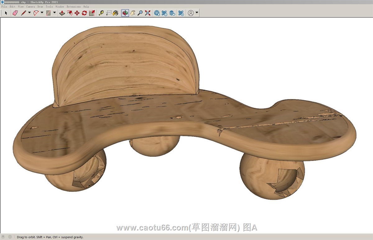 户外长凳座椅的sketchup模型