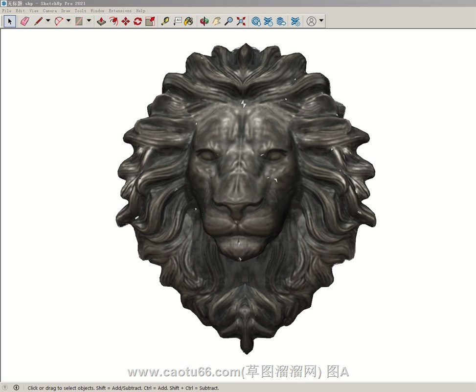 狮子头装饰墙饰的sketchup模型