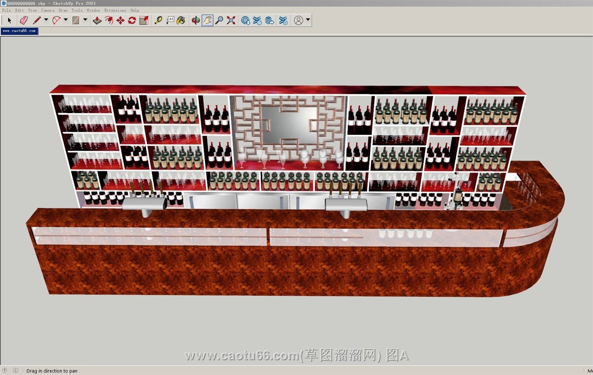 酒吧吧台柜的sketchup模型