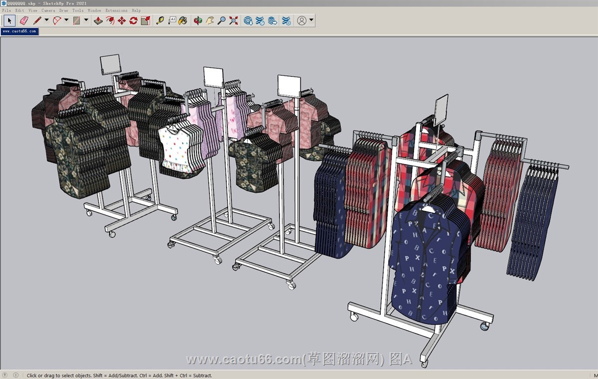 服装展示架的sketchup模型
