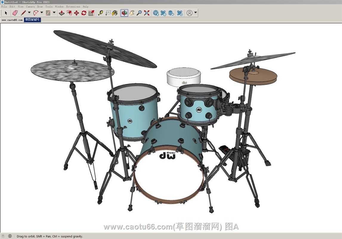 架子鼓乐器的sketchup模型