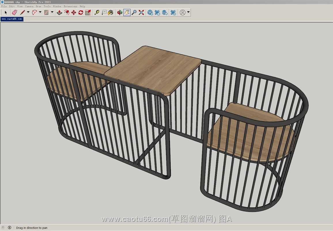 LOFT工业风餐桌椅的sketchup模型