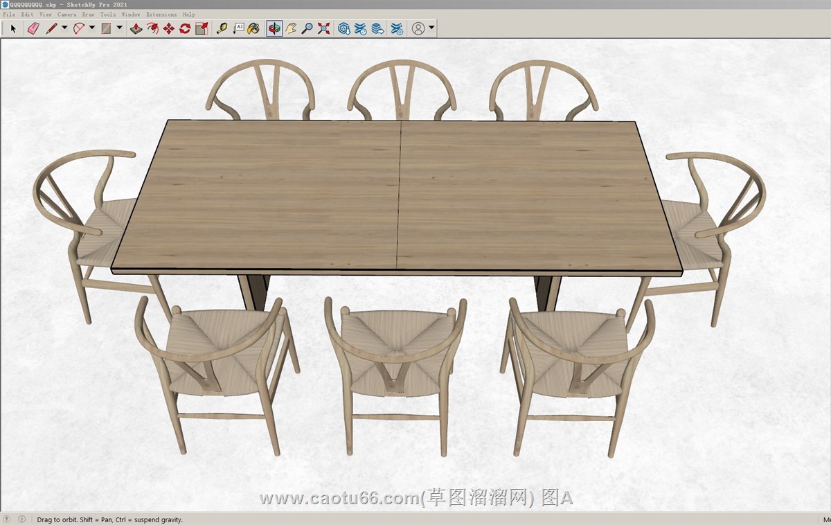 新中式餐桌椅的sketchup模型