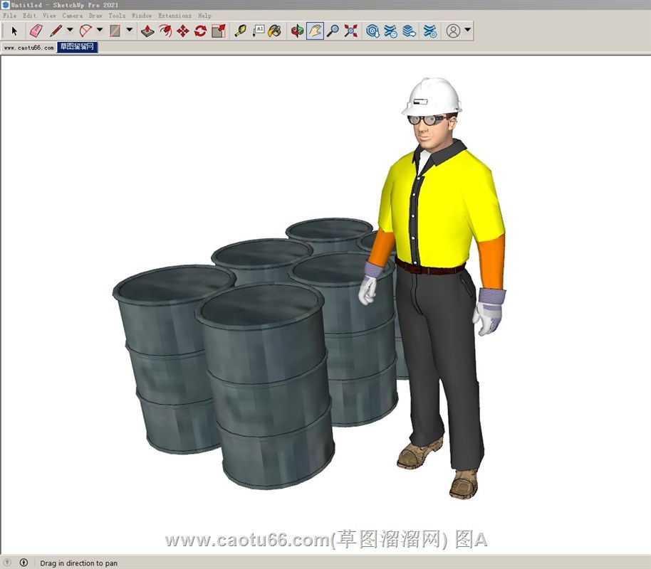搬运工人人物的sketchup模型