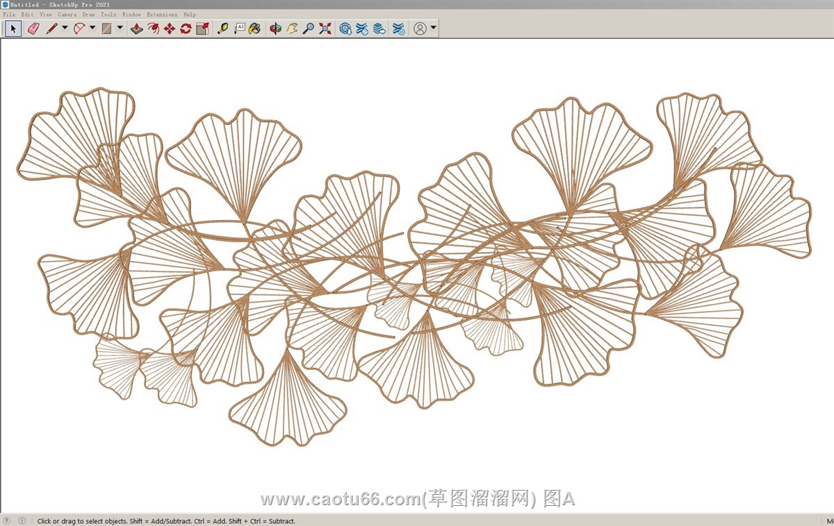 银杏叶墙饰装饰品的sketchup模型