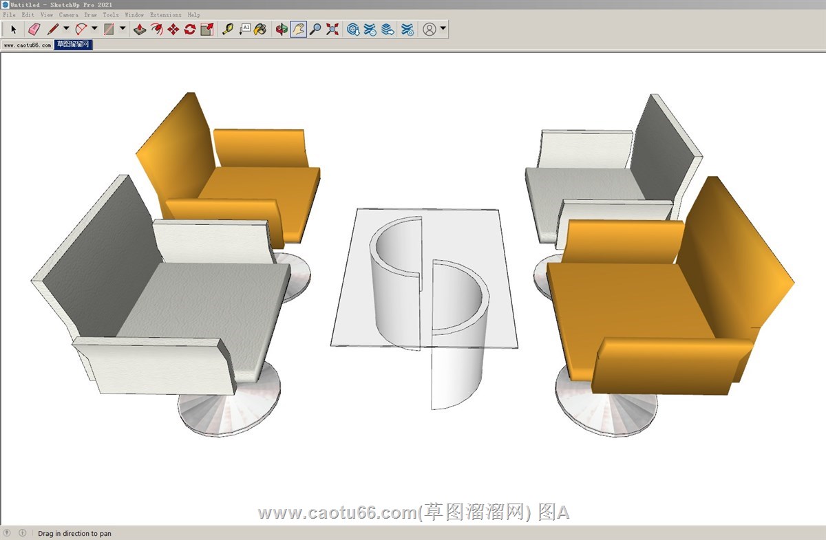 洽谈桌椅的sketchup模型