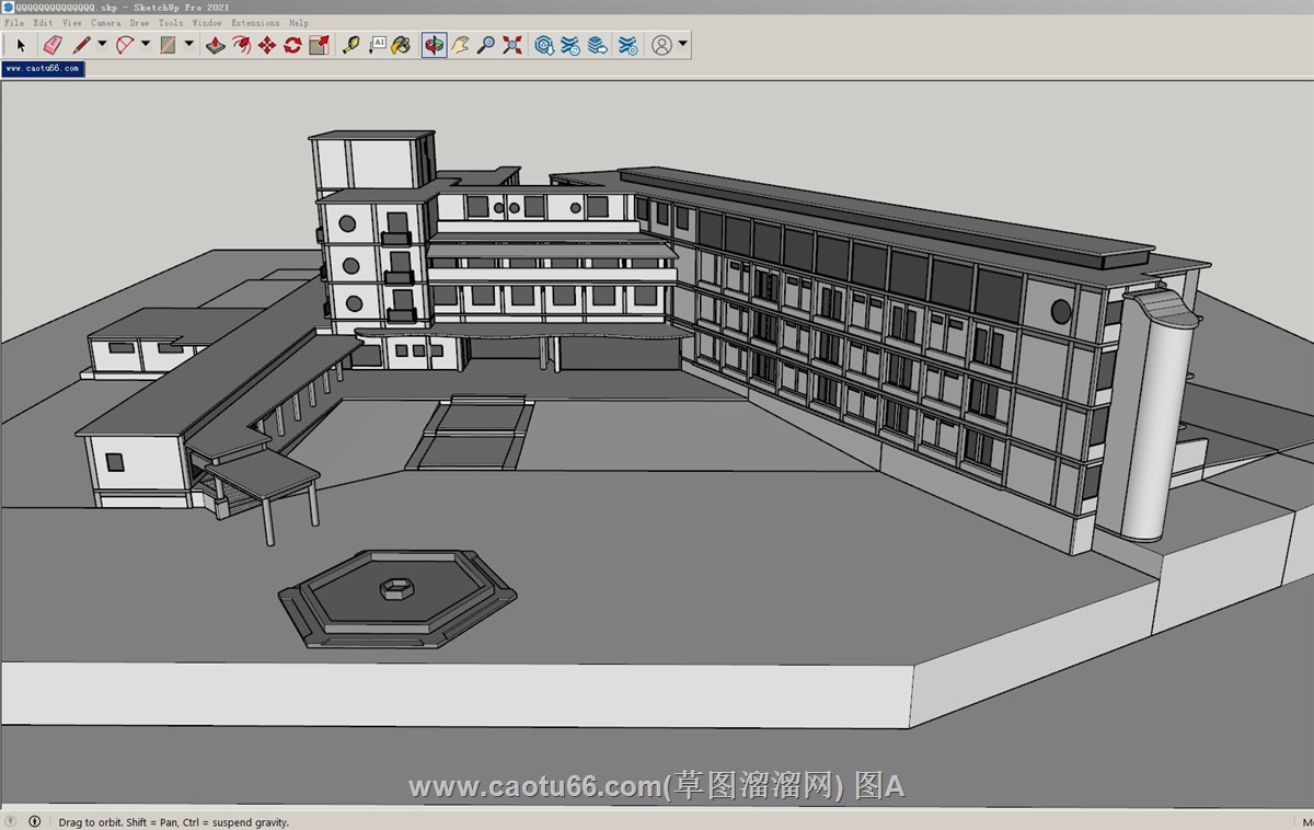 大型酒店建筑的sketchup模型