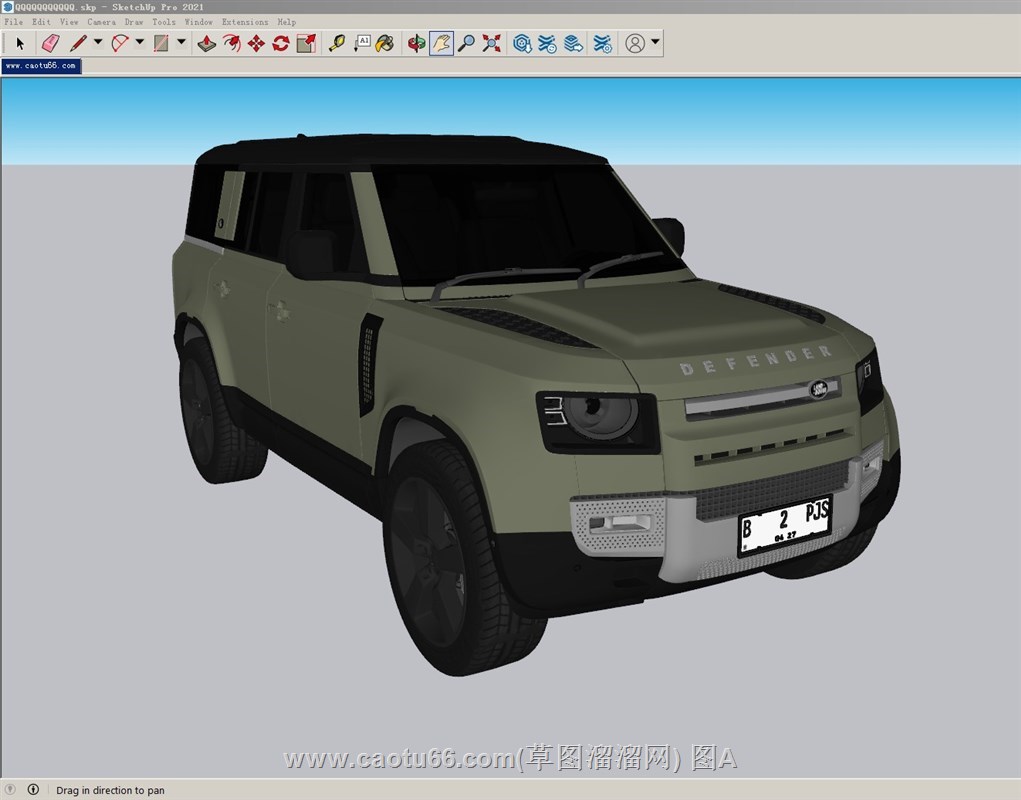 路虎卫士汽车的sketchup模型