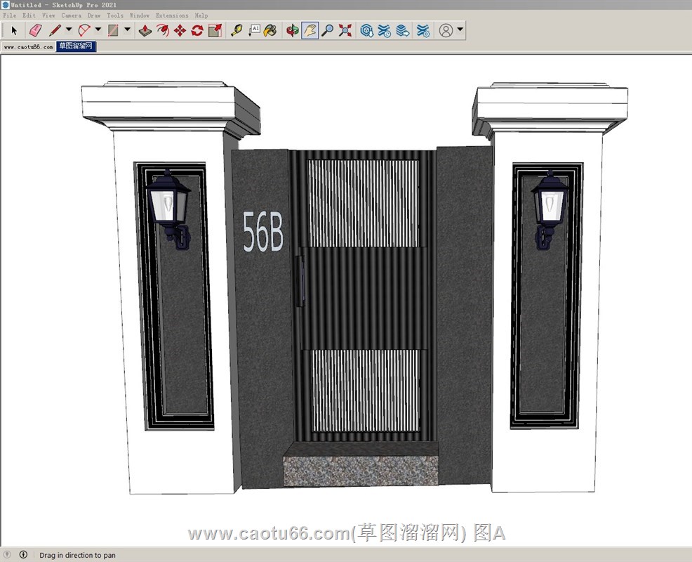 入户门庭院门的sketchup模型