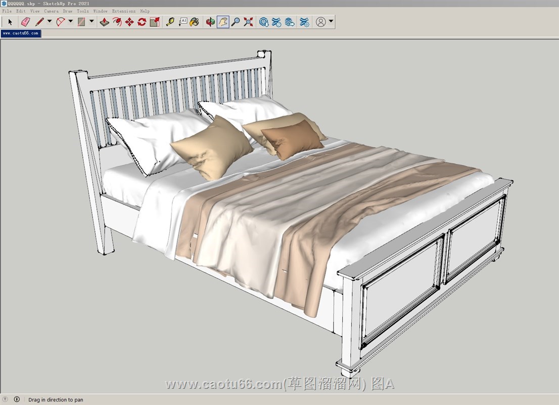 双人床铺的sketchup模型
