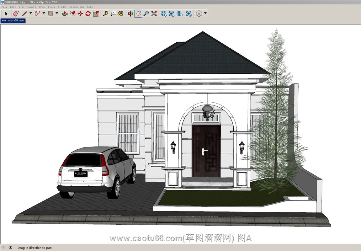 北欧坡屋顶住宅的sketchup模型