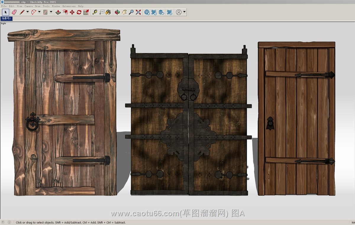 复古风格木门的sketchup模型