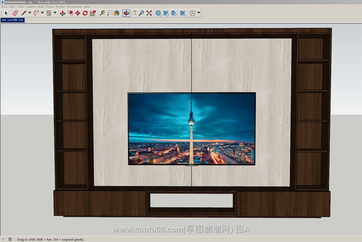 木制电视柜的sketchup模型