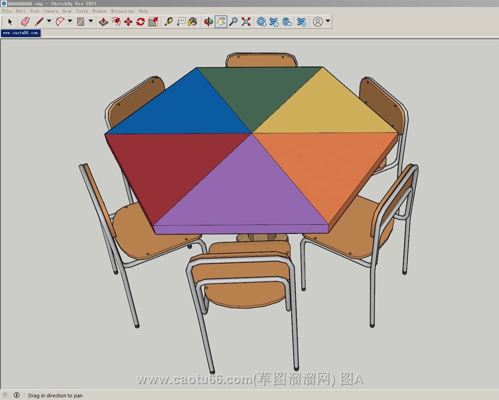 儿童玩具桌的sketchup模型