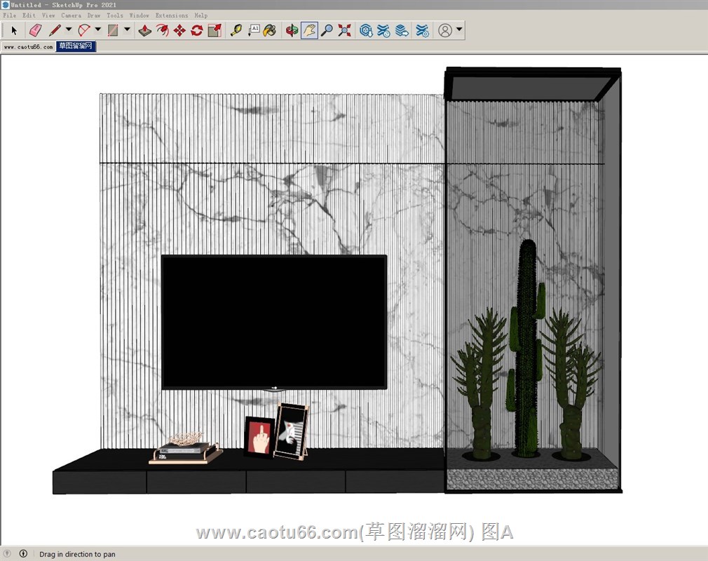 电视背景墙的sketchup模型