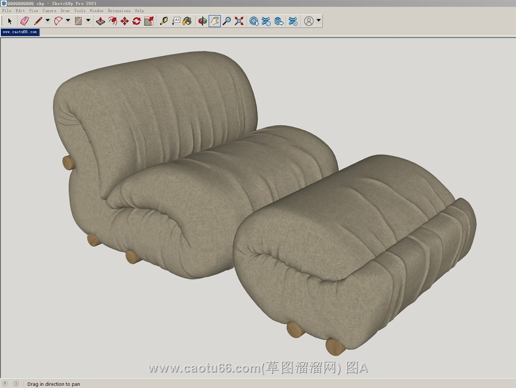 现代简约风格沙发的sketchup模型