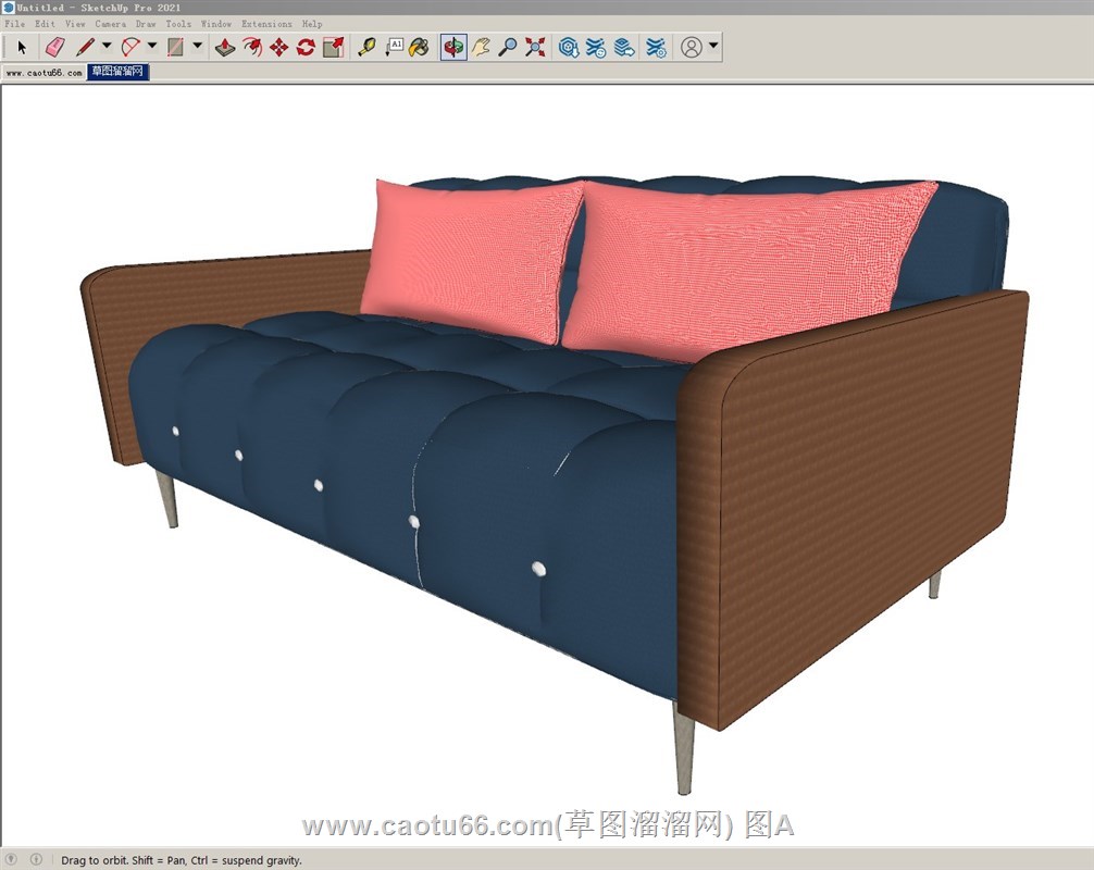两人座沙发的sketchup模型