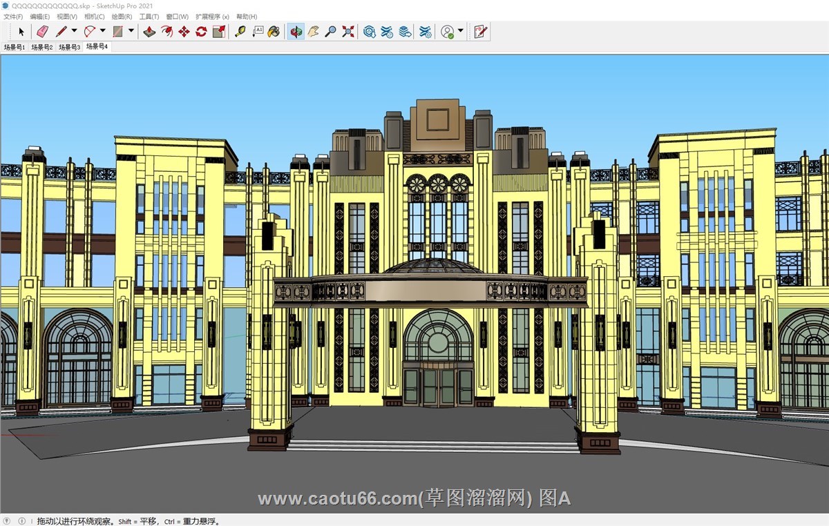 古典酒店建筑的sketchup模型