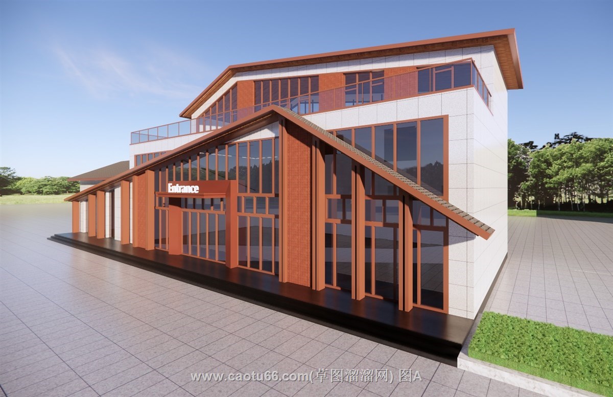 乡村驿站建筑的sketchup模型