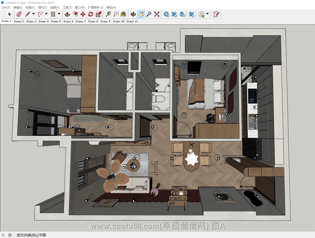 小户型公寓家装的sketchup模型