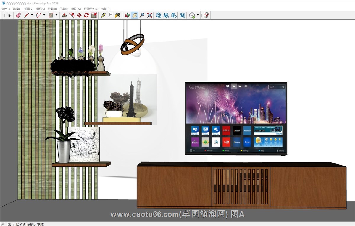 简易电视柜的sketchup模型