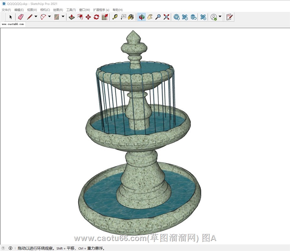 喷泉流水的sketchup模型