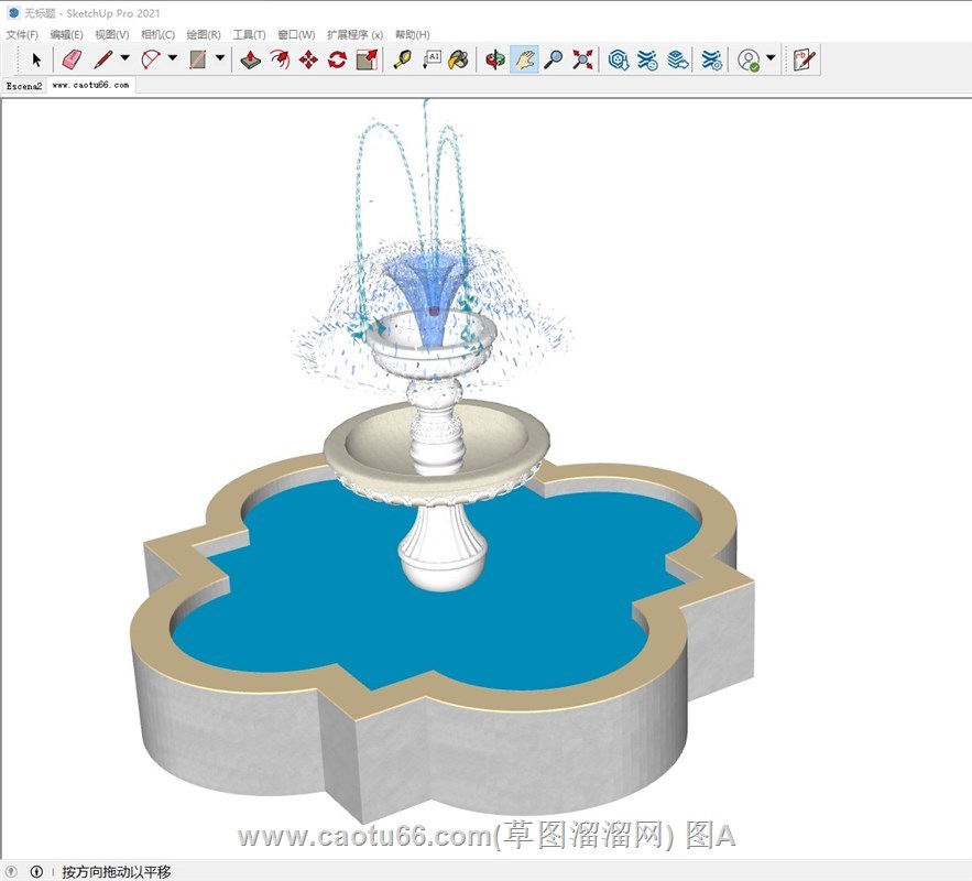 欧式喷泉的sketchup模型