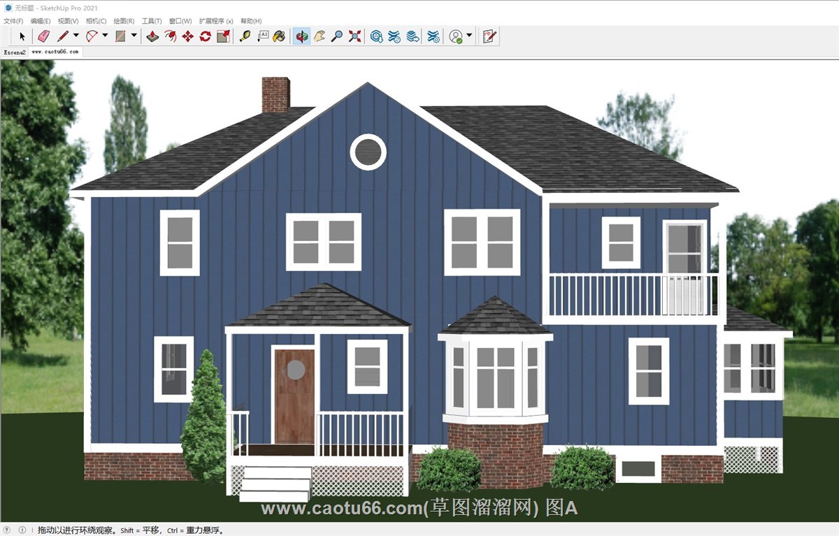 美式风格住宅房子的sketchup模型