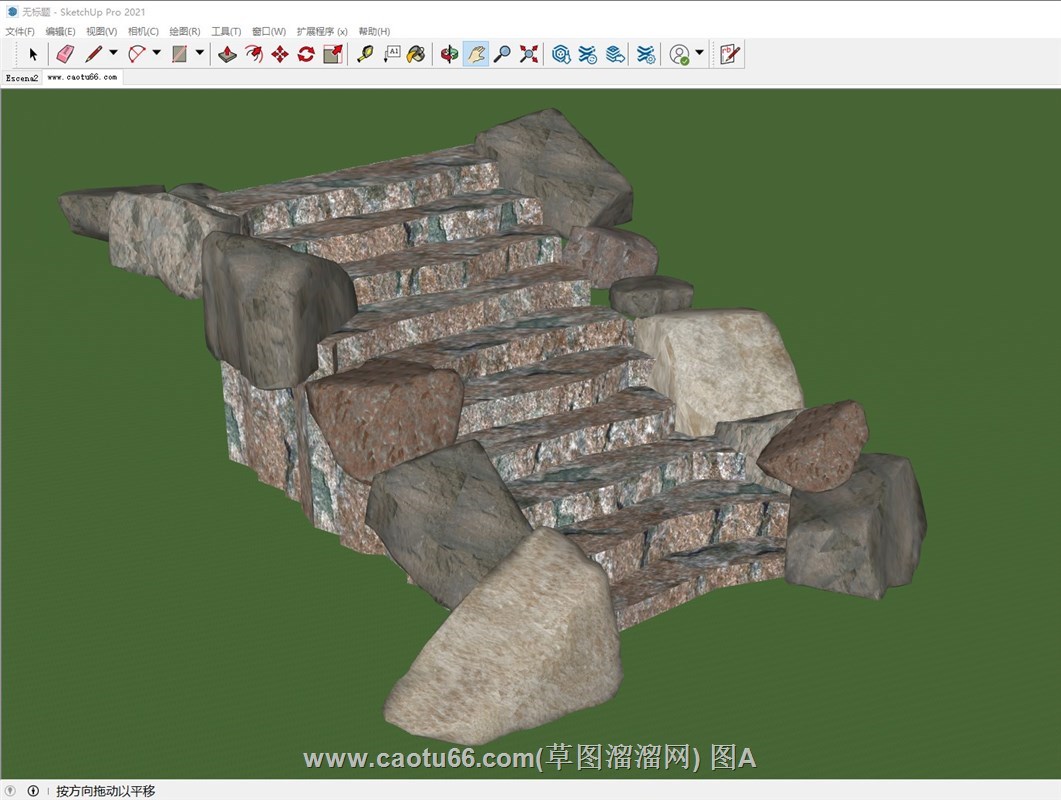 石头台阶的sketchup模型
