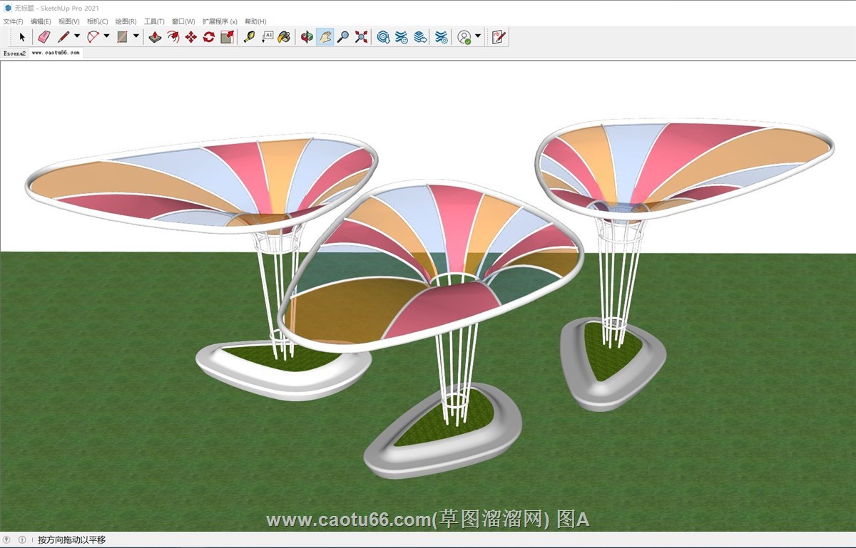 景观廊架座椅的sketchup模型