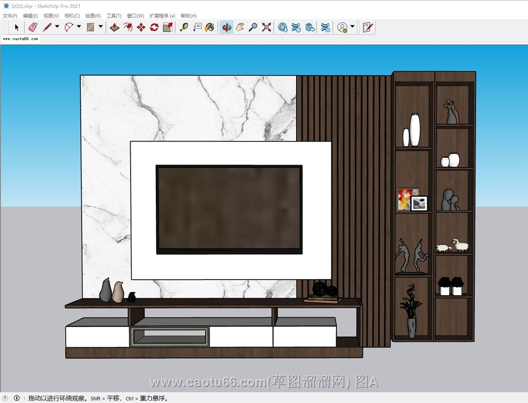 电视柜背景墙的sketchup模型