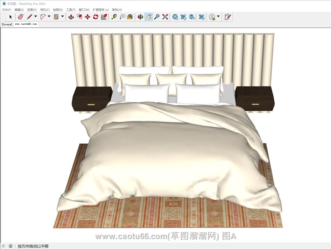 现代床铺的sketchup模型