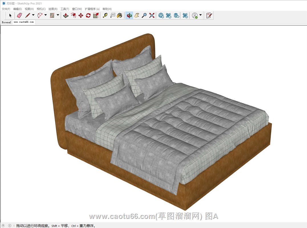 好看的床铺的sketchup模型