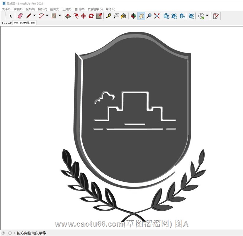 麦穗徽章盾牌装饰的sketchup模型
