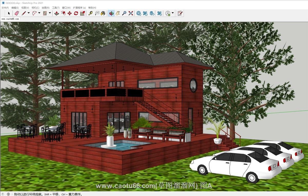 树屋咖啡屋的sketchup模型