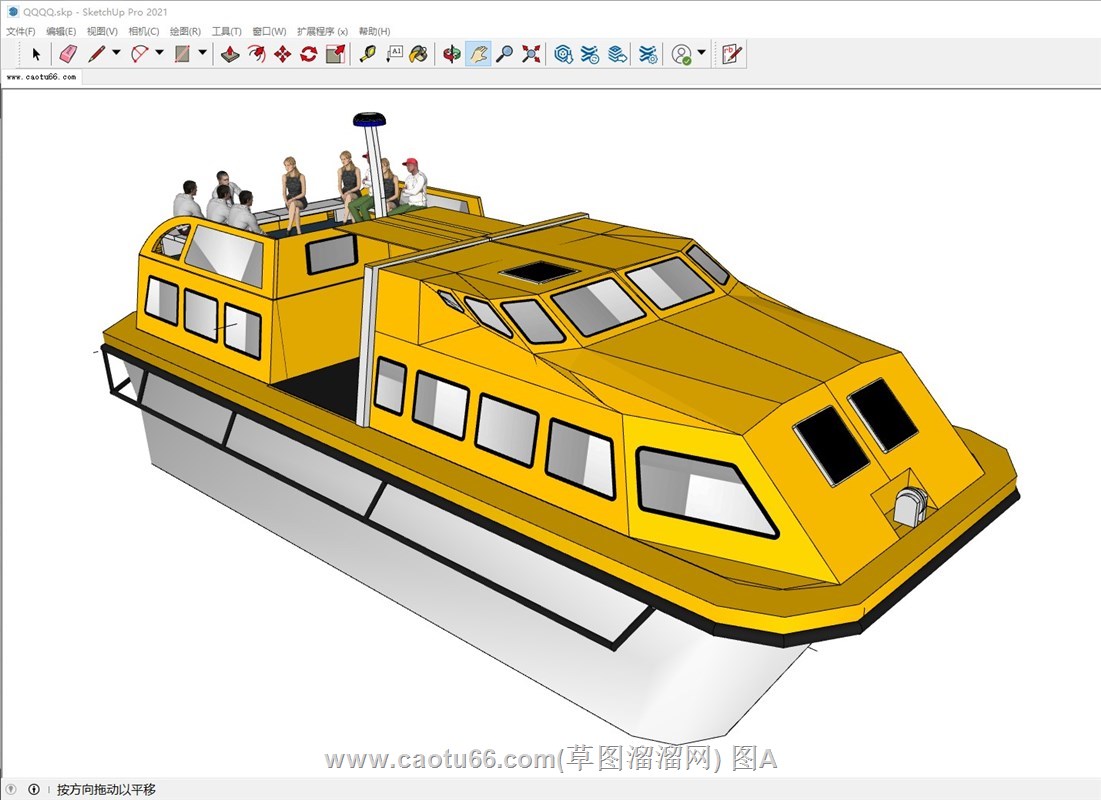 豪华游艇游船的sketchup模型