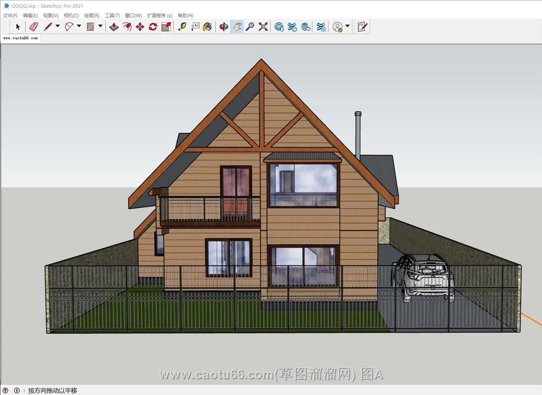 木屋住宅房屋的sketchup模型