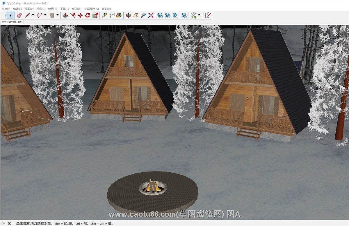 度假三角屋木屋的sketchup模型